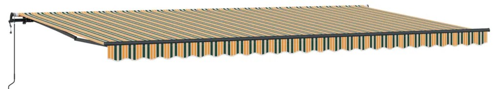 Automatikus Behúzható Napellenző Zöld és Sárga 600x300 cm