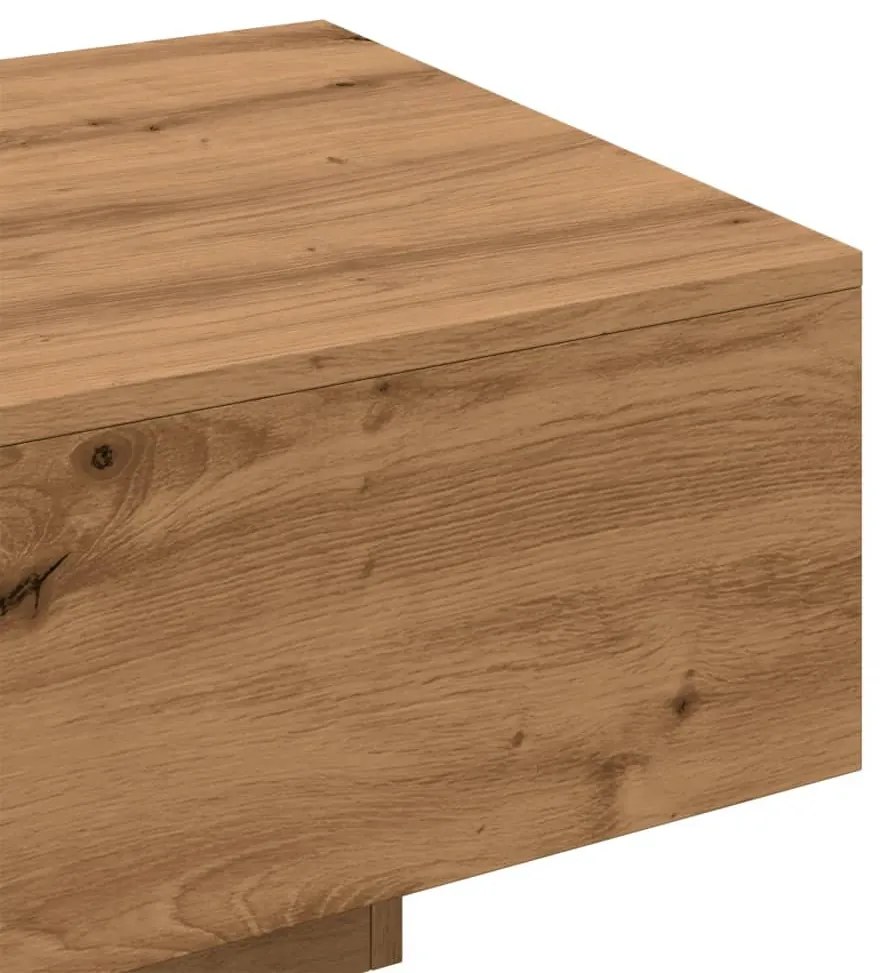 kézműves tölgy színű szerelt fa dohányzóasztal 100x49,5x31 cm