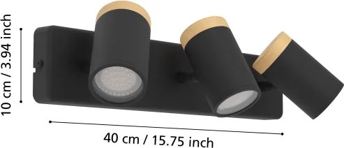 Eglo 300002 - Fürdőszobai spotlámpa CONSUMA 3xGU10/3W/230V IP44 fekete/bézs