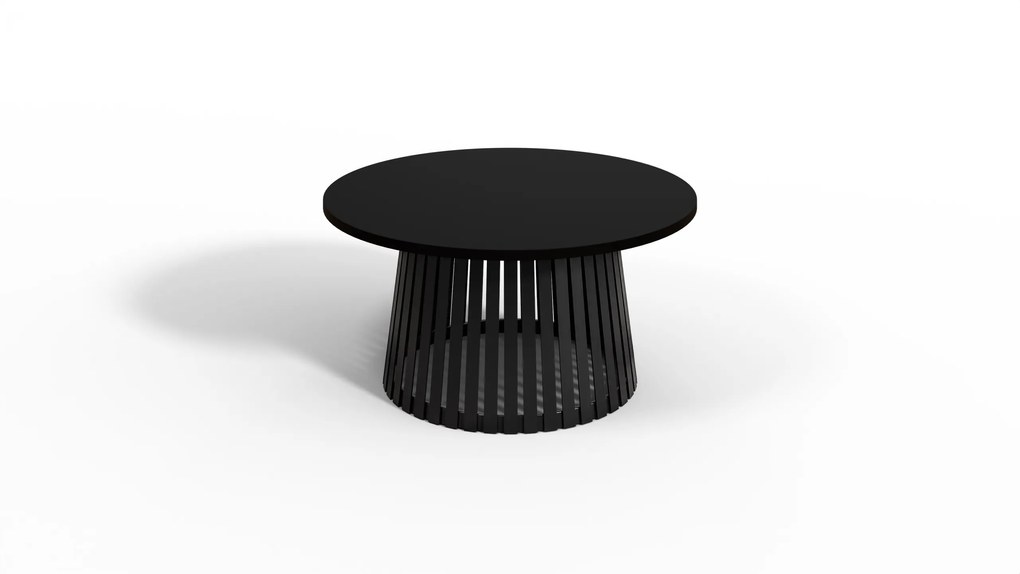 Abel dohányzóasztal 90 cm fekete – modern kerek dohányzóasztal nappaliba