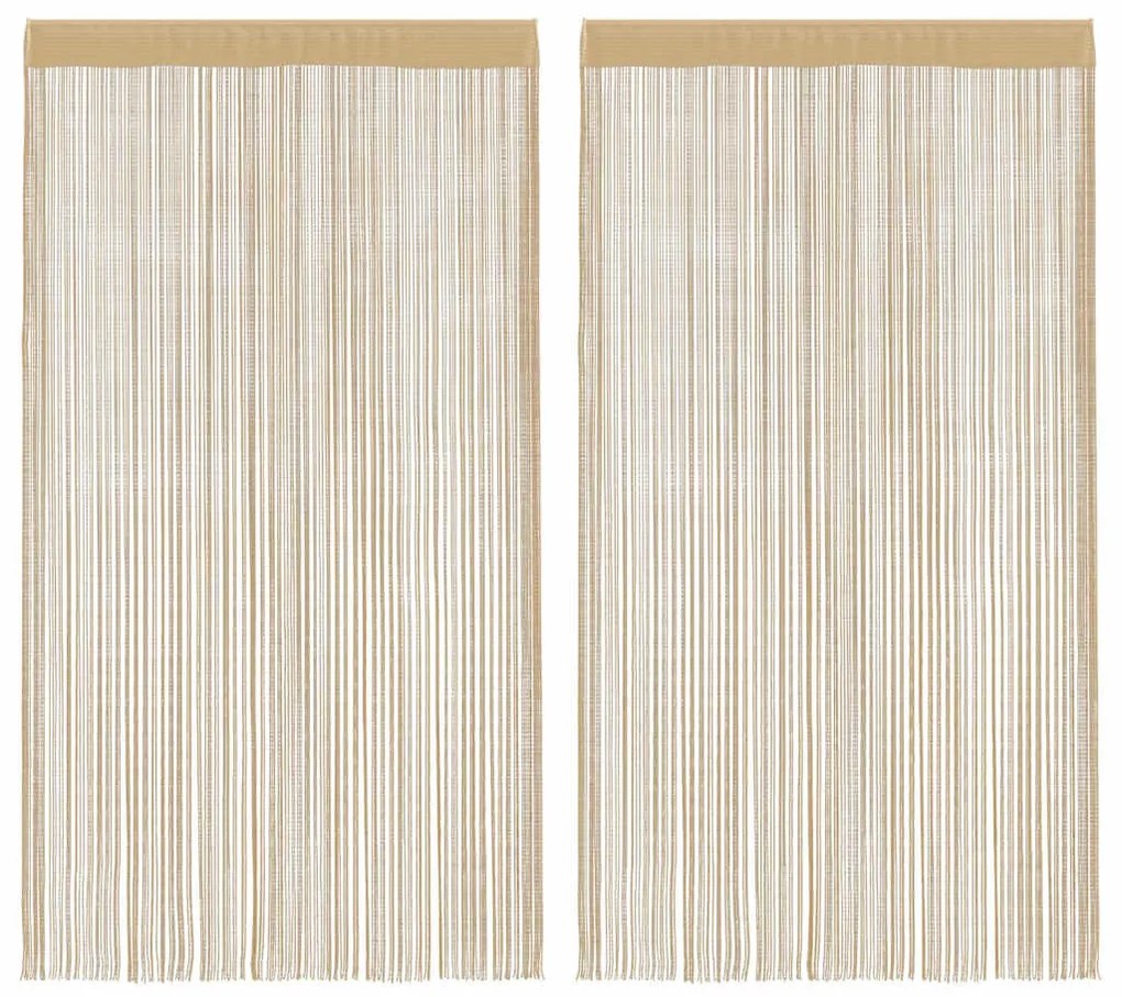 2 db bézs zsinórfüggöny 100 x 250 cm