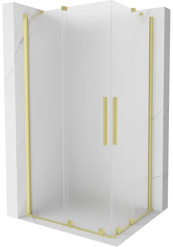 Mexen Velar Duo, zuhanykabin tolóajtóval 90 x 80 cm, 8 mm-es matt üveg, arany matt, 871-090-080-32-55