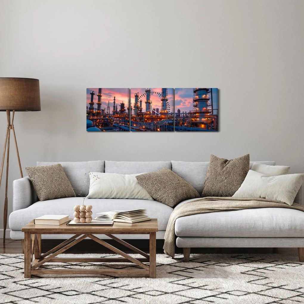 Kép - Ipari üzem (órával) (90x30 cm)
