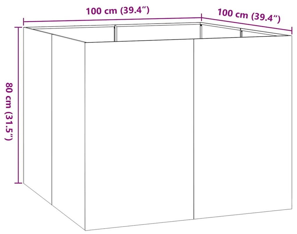 vidaXL növénytartó antracit 120x80x80 cm Acél