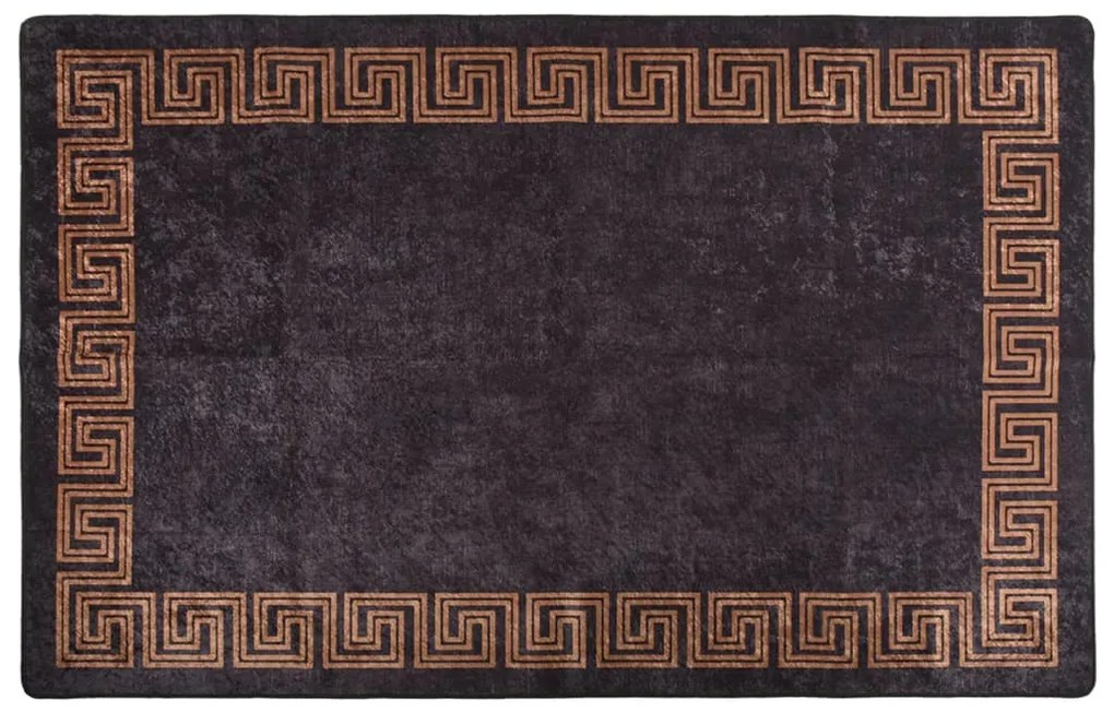 fekete és arany csúszásmentes mosható szőnyeg 160 x 230 cm