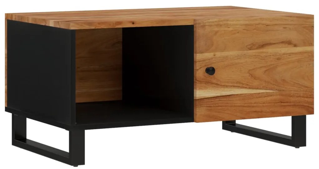 Tömör akácfa és szerelt fa dohányzóasztal 80 x 50 x 40 cm