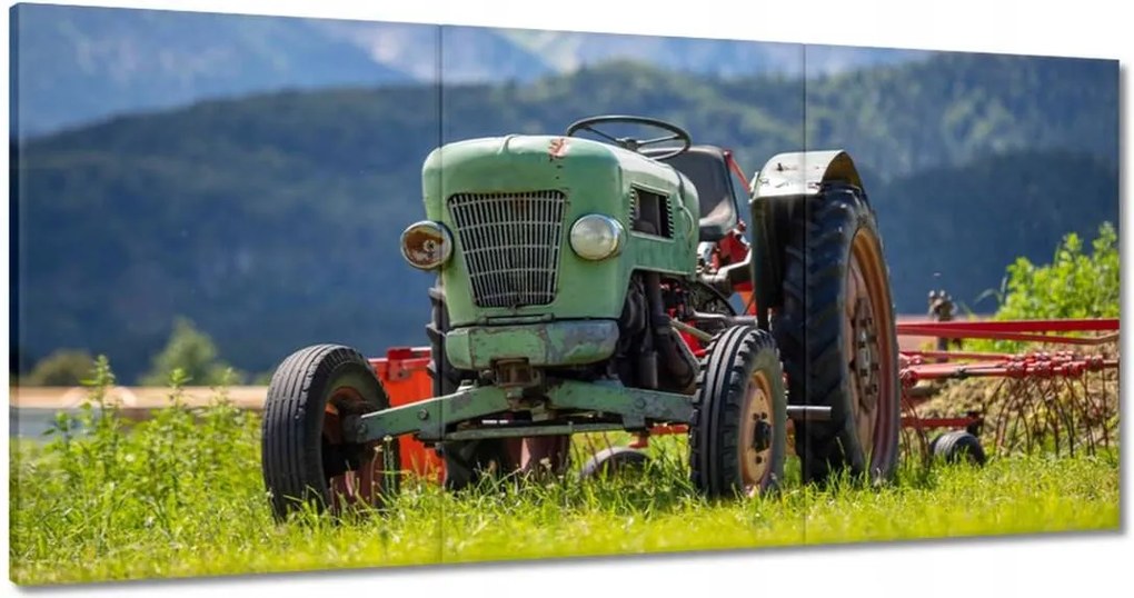 Vászonkép 60x30 Régi traktor az Alpokban