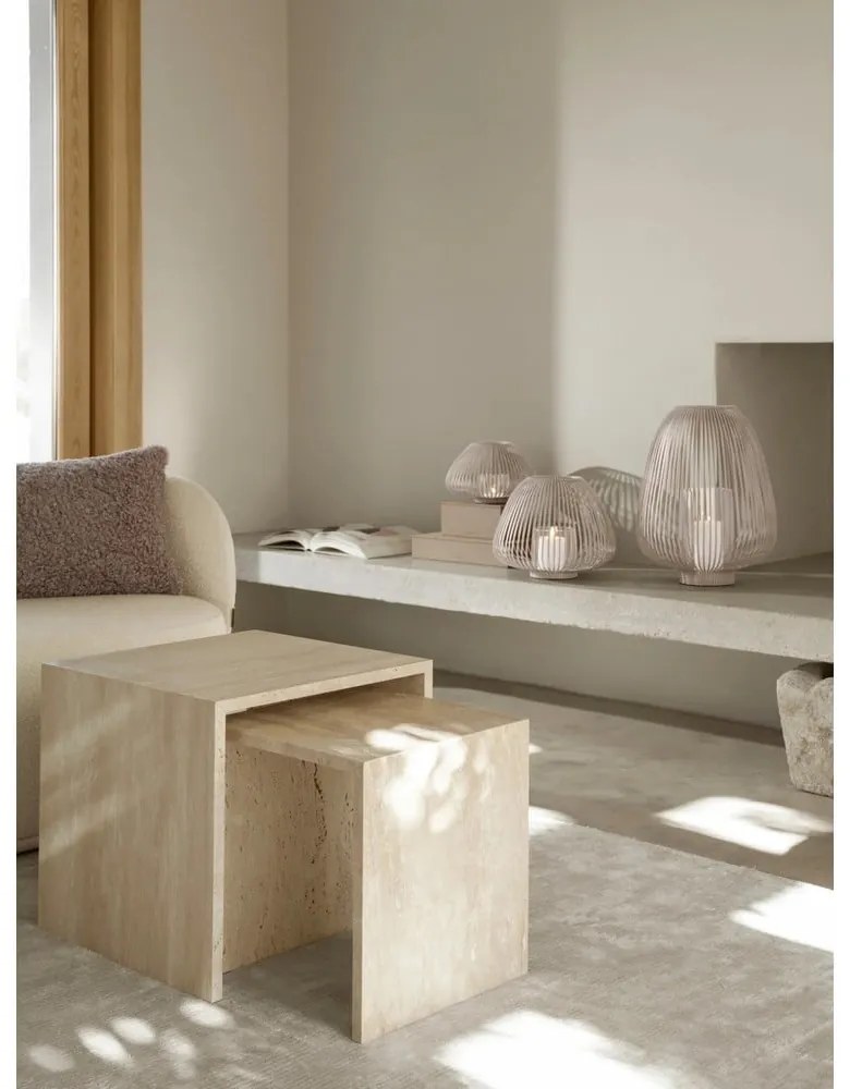 Bézs fedeles műbőr tárolódoboz szett 2 db-os 40x30x11 cm Sahla – Blomus