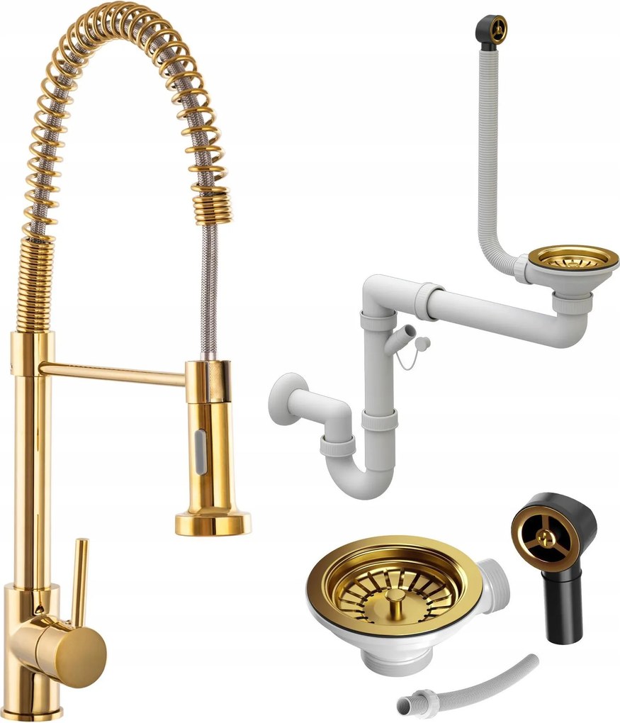 Arany Konyhai Csaptelep Spirál Szifon Arany kézi