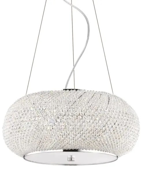 Ideal Lux - Kristály csillár zsinóron PASHA 6xE14/40W/230V átm. 40cm fényezett króm