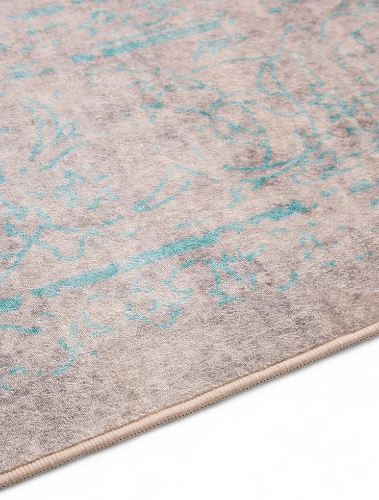 Washable Rug Miray Grey/Turquoise 160x230 cm
