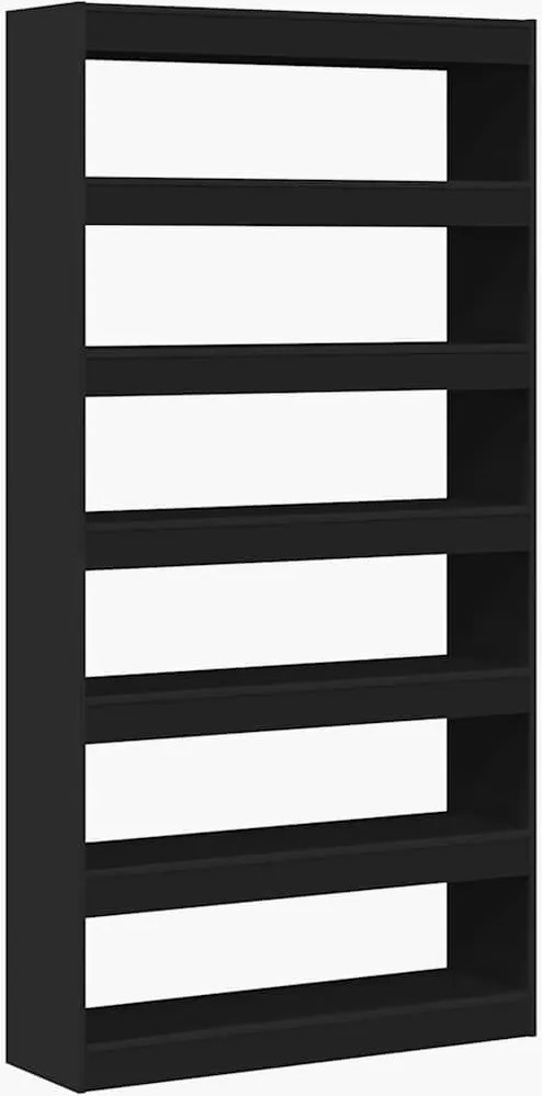 vidaXL Könyvespolc Fekete 100 x 30 x 198 cm Faanyag