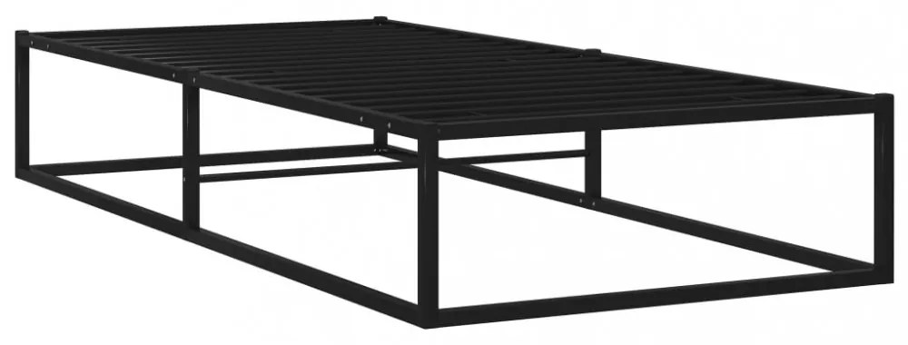 fekete fém ágykeret 100 x 200 cm