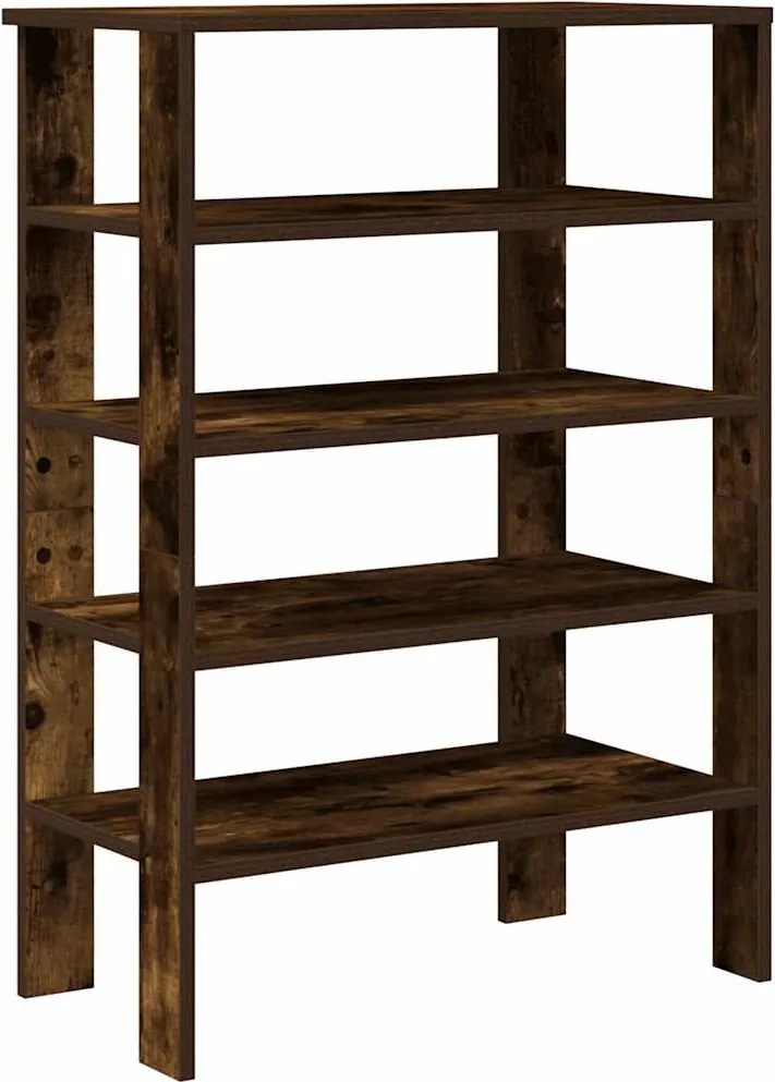 vidaXL füstös tölgy színű szerelt fa cipőtartó 61x32x87,5 cm