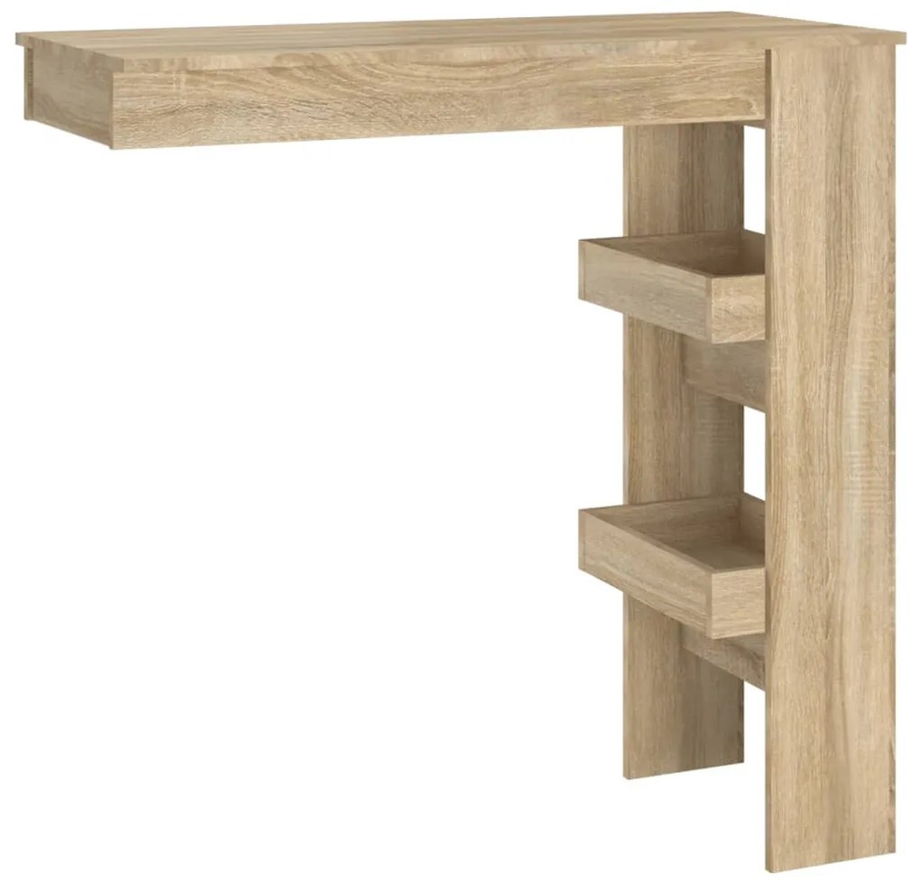 Sonoma tölgy színű fatermék fali bárasztal 102 x 45 x 103,5 cm