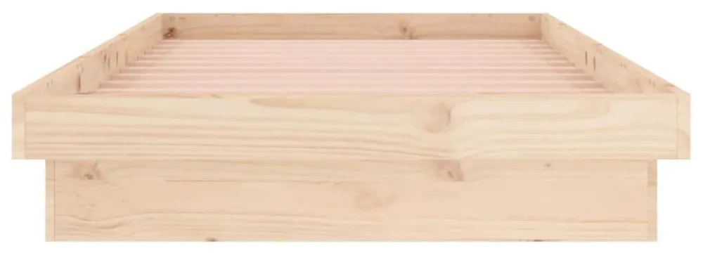 tömör fa ágykeret LED-világítással 90 x 200 cm
