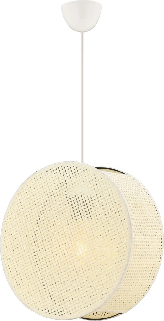 Fém függőlámpa, bézs-fehér, 24 cm