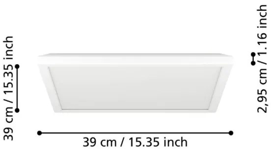 Eglo 901461-LED Dimmelhető fürdőszobai lámpa ROVITO-R 17,6W/230V 39x39 cm IP44 fehér + távirányító