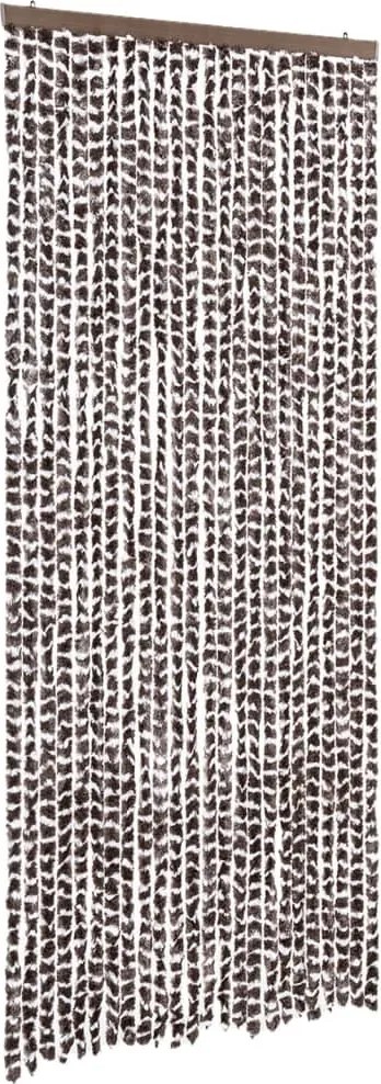 vidaXL barna és fehér zsenília rovarfüggöny 100 x 230 cm