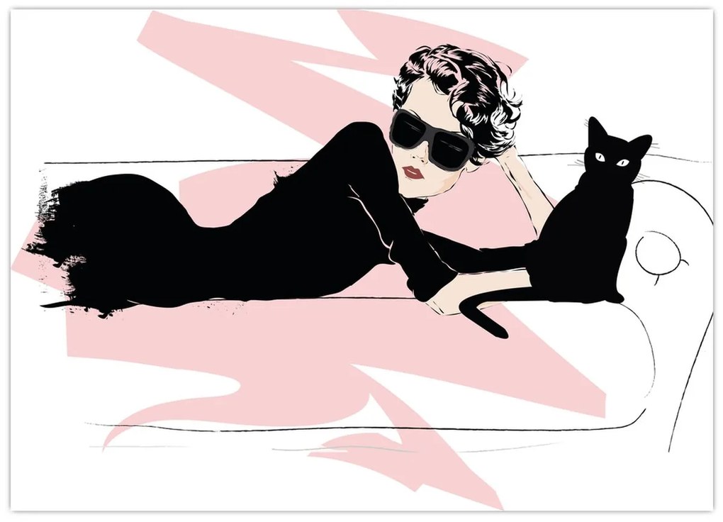 Üveg kép - Fashion lady (70x50 cm)