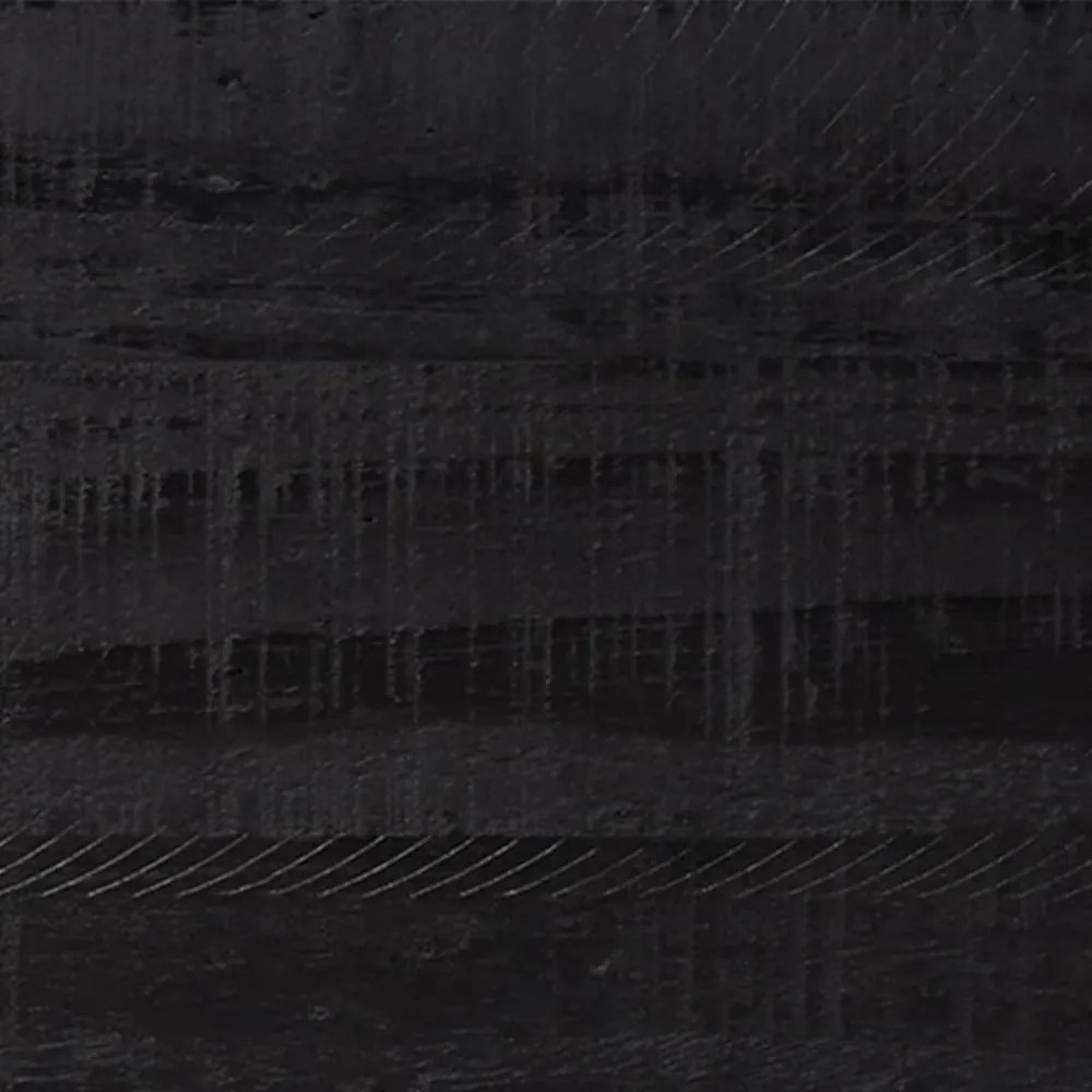 fekete tömör fenyőfa TV-szekrény 110x35x48 cm