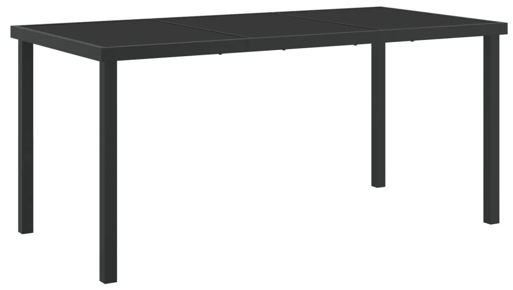 5 db-os Kerti Étkező Szett Párnázott Bézs Poli Rattan, Kerti Asztal Fekete 160x80x73 cm Edzett Üveg