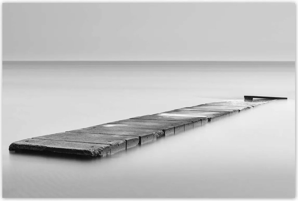 Poszterek 120x80 Híd Tenger Fekete-fehér