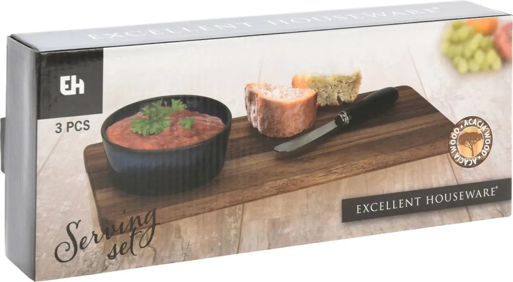 EH Torrente tálalókészlet, 3 db , kék, 30 x 12 cm