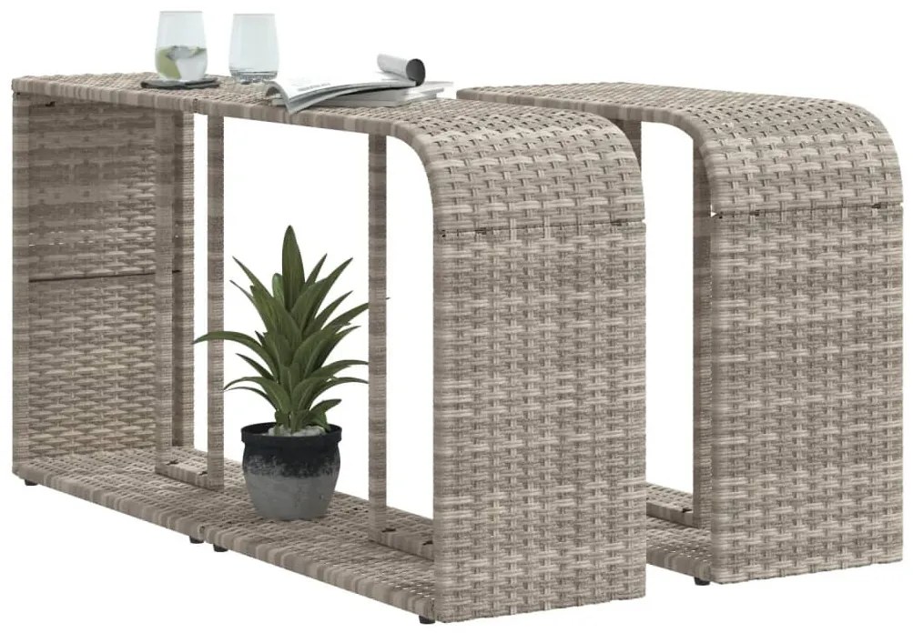 2 db világosszürke polyrattan tárolópolc