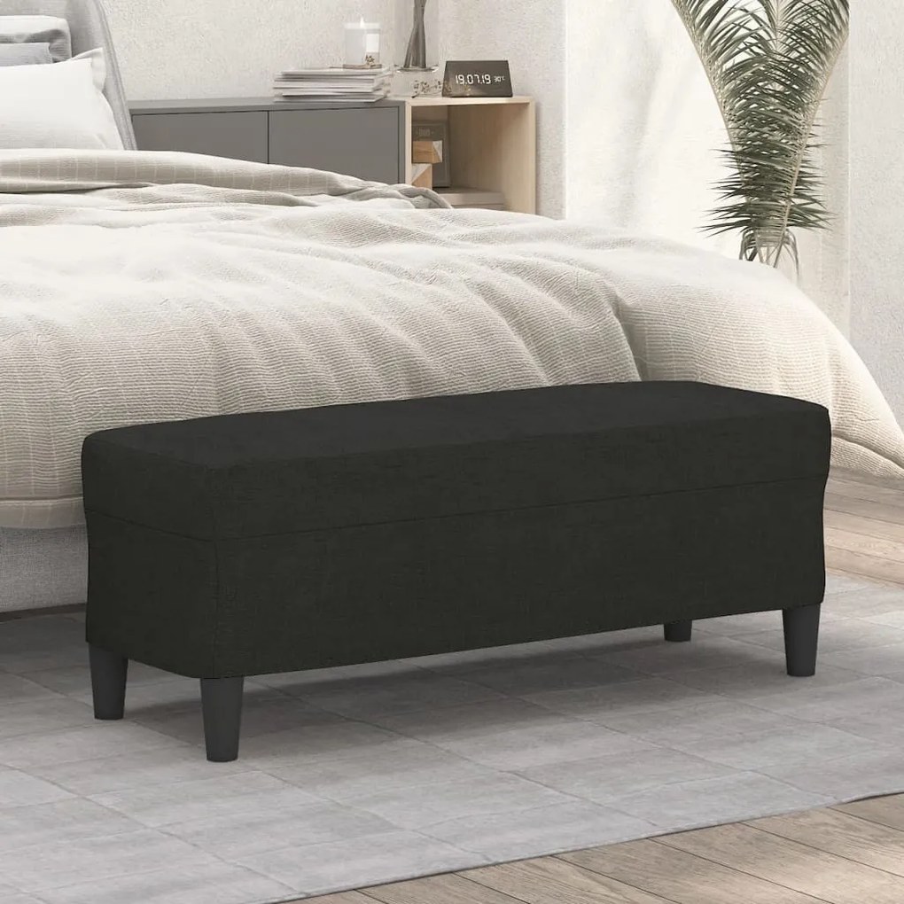 fekete szövet pad 100 x 35 x 41 cm