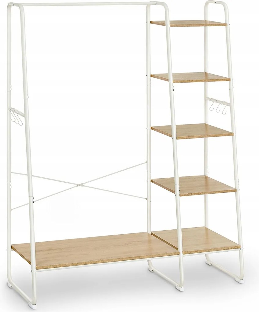 Ruhaakasztó rúddal nyitott szekrény 45 x 120 x 160cm tölgy fehér