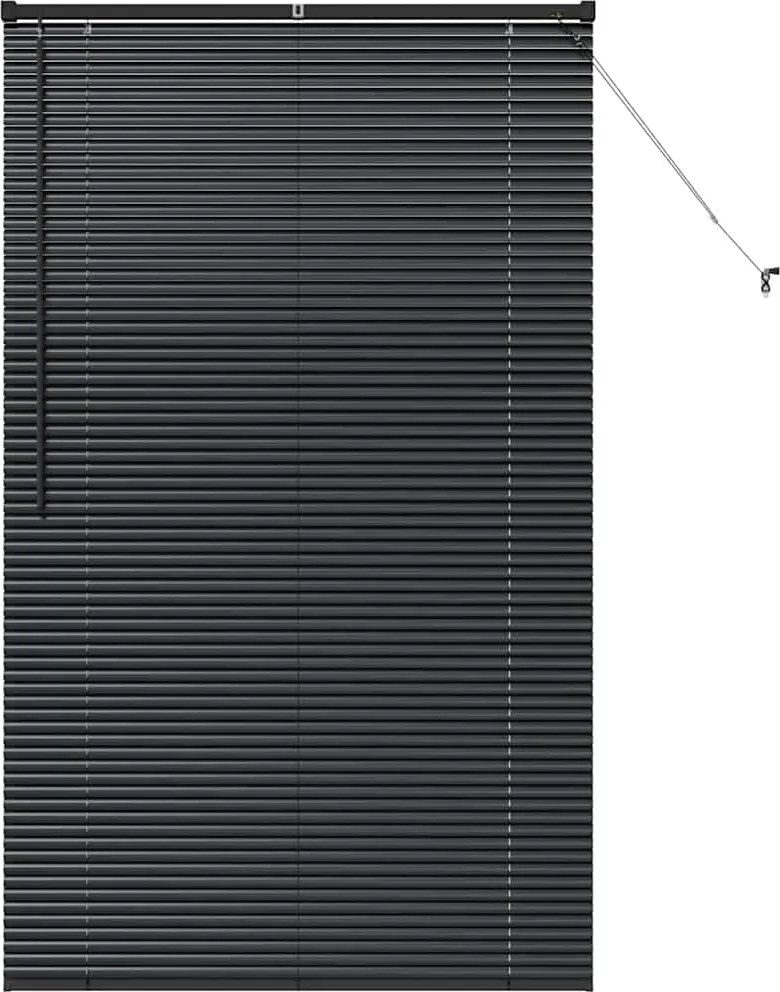 vidaXL Zsalugáter Redőnyök Fekete 175 x 105 cm Alumínium