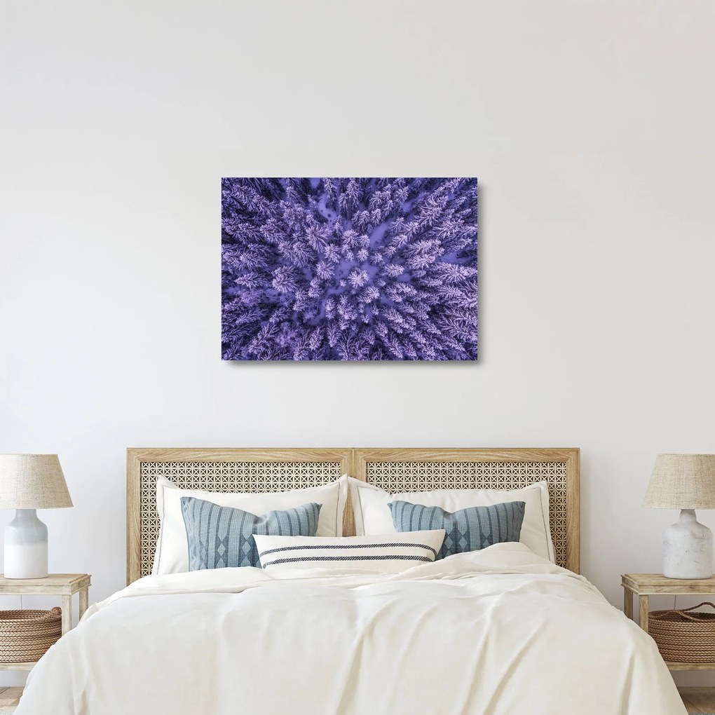 Havas fák képe (üvegen) (70x50 cm)
