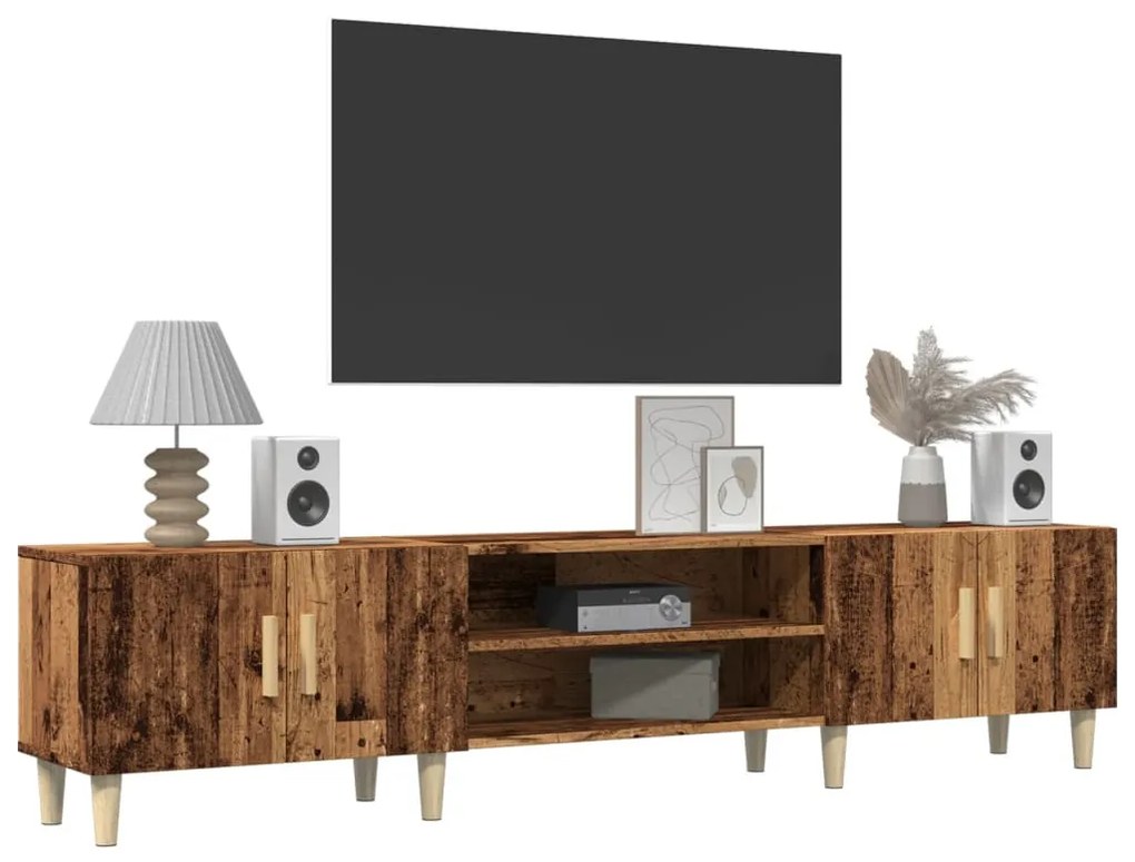 antik fa színű szerelt fa TV-szekrény 180 x 31,5 x 40 cm