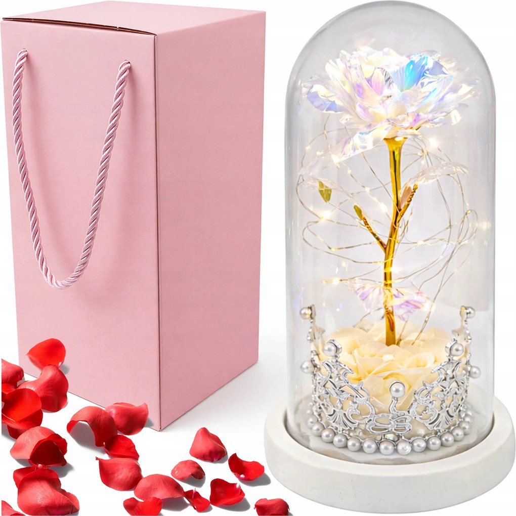Örök Rózsa Led Világító Ajándék Valentin Napra Virágdoboz Lámpa Neki