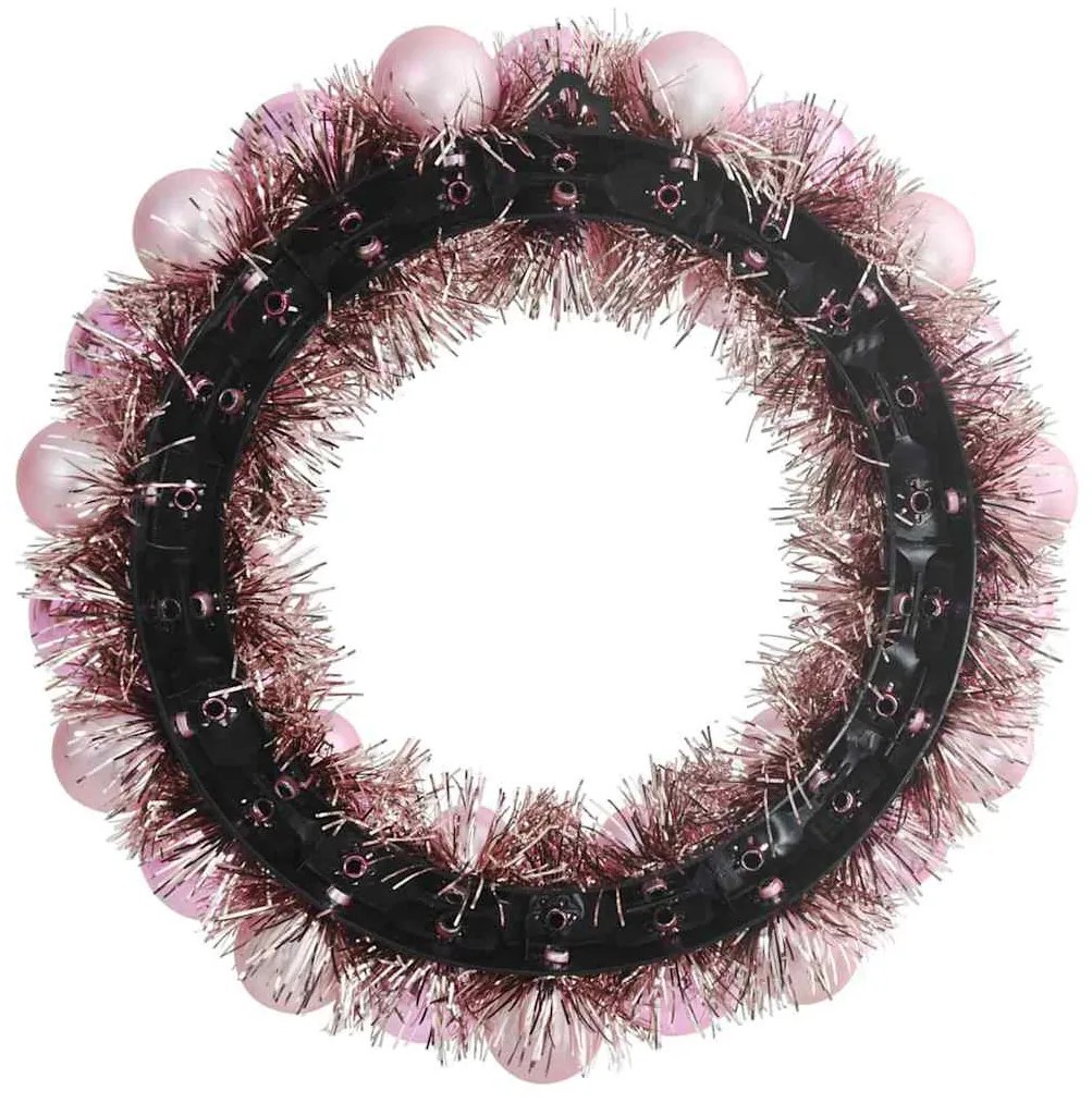 Karácsonyi labda koszorúk 2 pcs Rózsaszín 33 x 33 x 7 cm