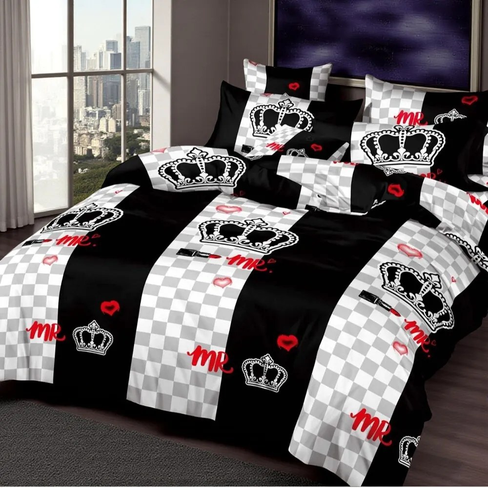 Ágynemű CROWN BLACK 7 részes 140X200 cm