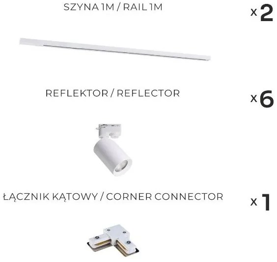 Zuma Line 3567 - TORE sínes rendszerű spotlámpa 6xGU10/35W/230V, fehér