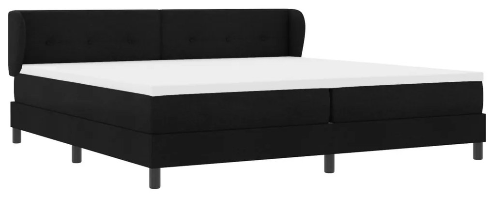 Boxspring Ágy Matrac 200x200 cm Fekete Szövet