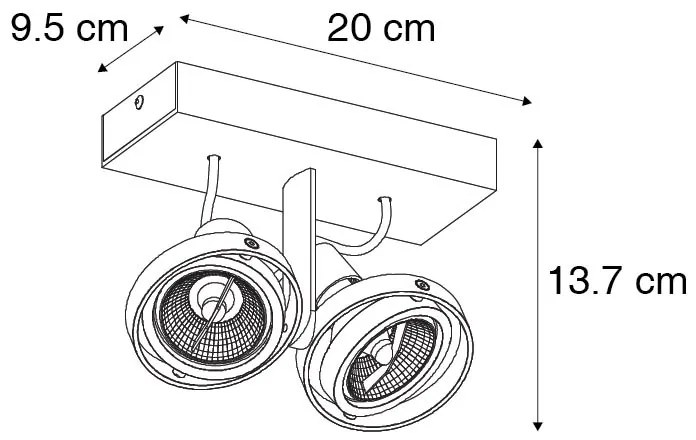 Modern fehér reflektor 2-lámpás - Master 70