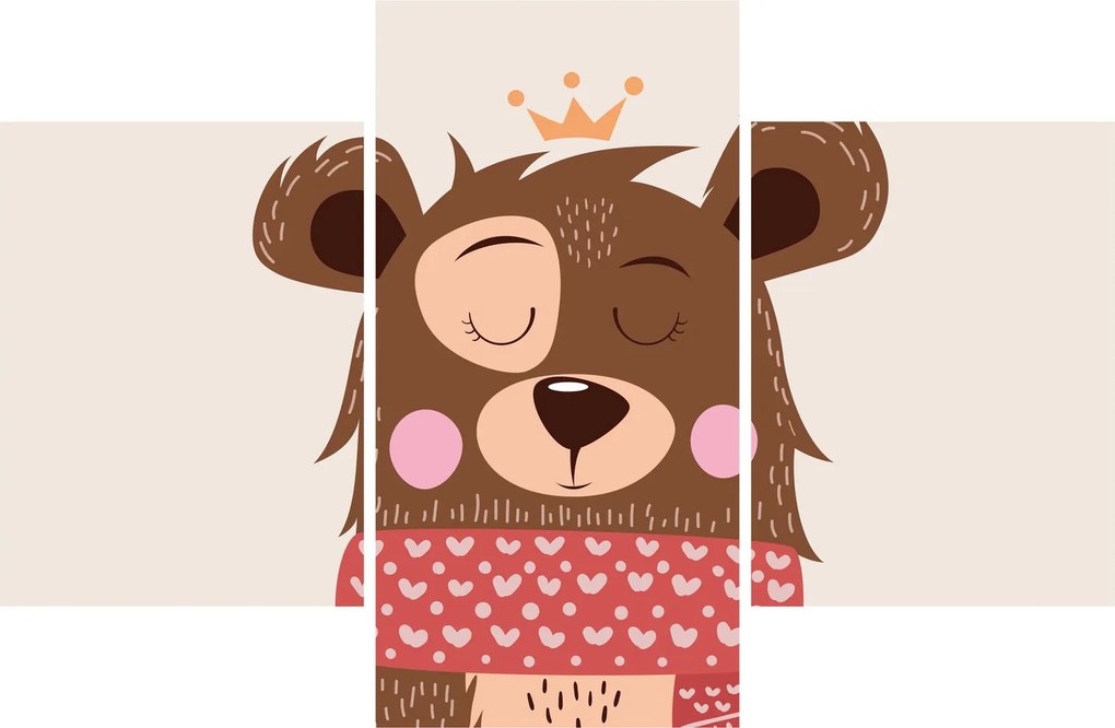 Kép - Teddy maci piros sállal (90x60 cm)