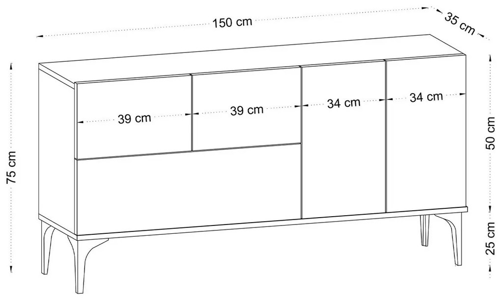 Glise White and Black szekrény