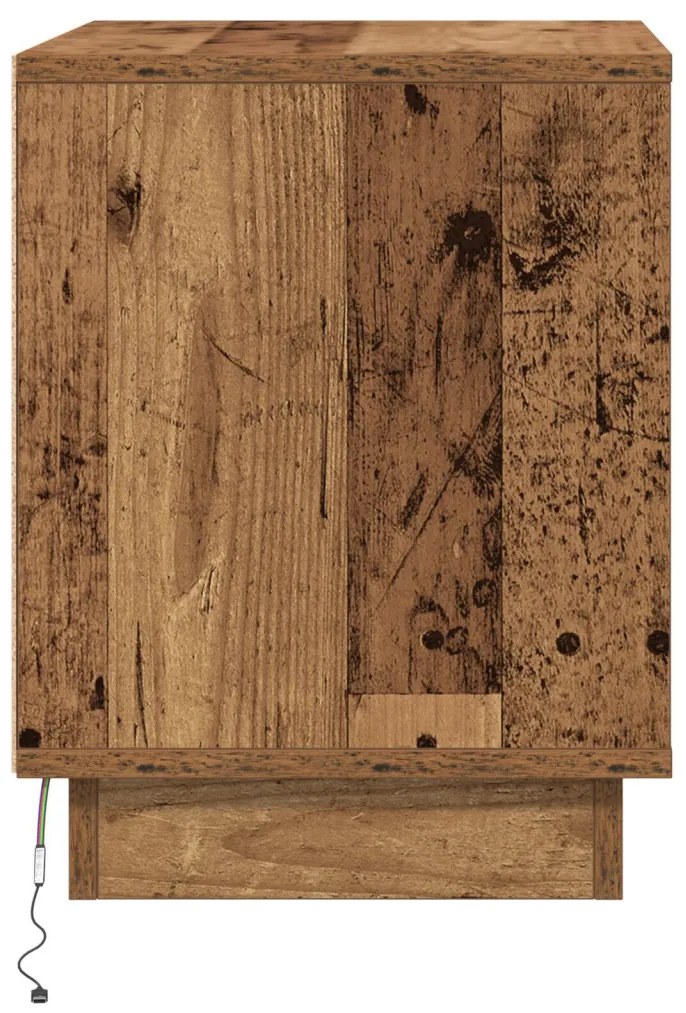 Éjjeli szekrény LED világítással 2 db Régi fa 44x34,5x45 cm