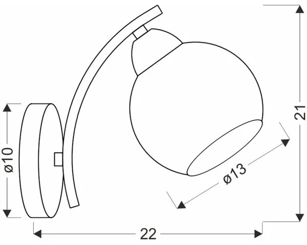 Fali lámpa AMOS 1xE27/40W/230V arany