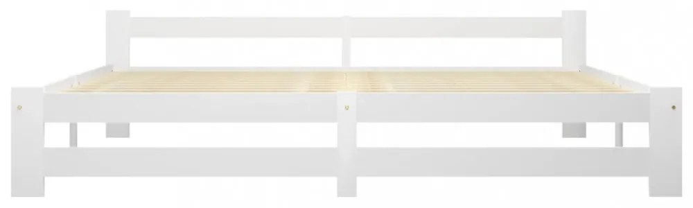 fehér tömör fenyőfa ágykeret matrac nélkül 200 x 200 cm