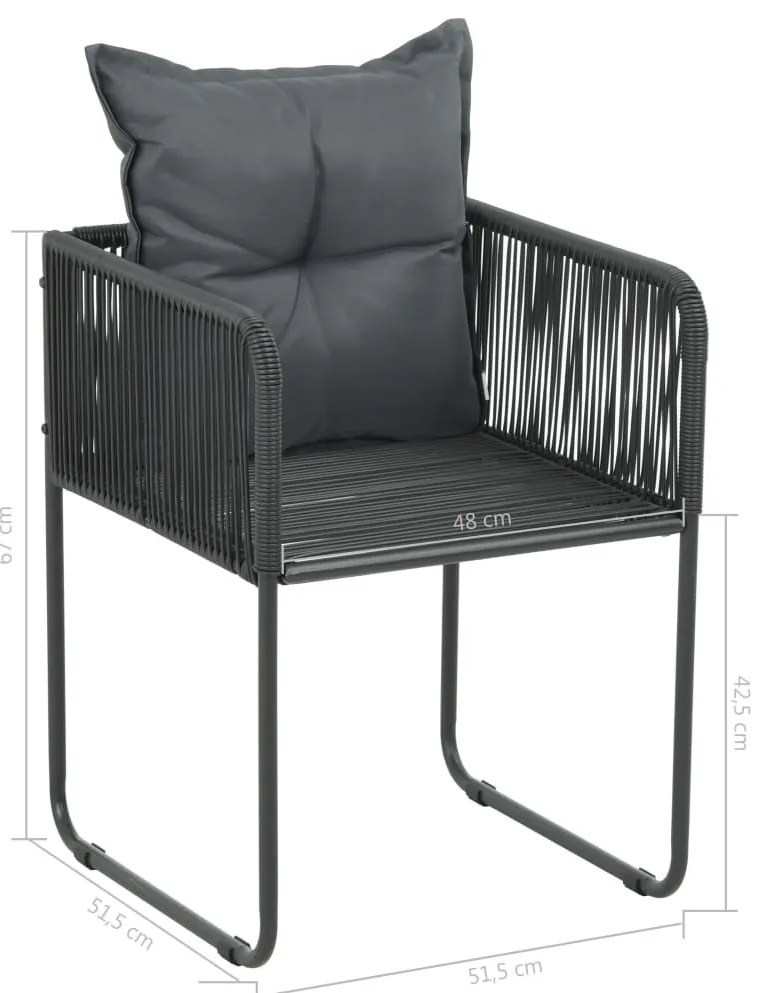 9 részes fekete és barna PVC rattan kerti étkezőgarnitúra