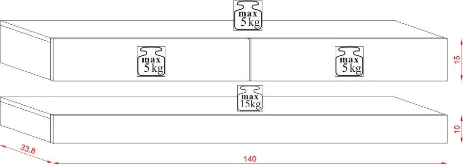 TV szekrény FLY 140 fehér / fényes fehér LED 2K
