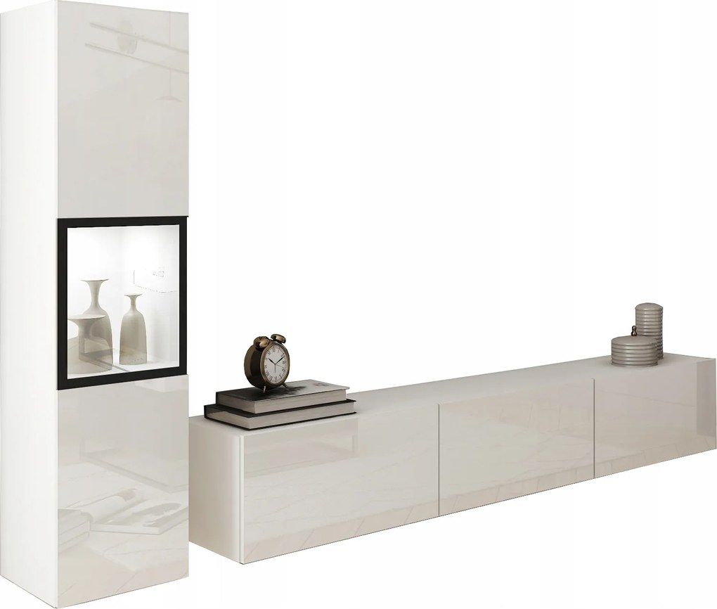 Berlin I fehér fényes modern nappali bútor Rtv