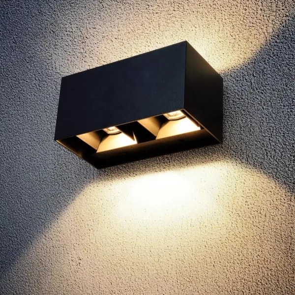 Brilagi - LED kültéri fali lámpatest DOUBLE CUBE LED/12W/230V fekete IP65