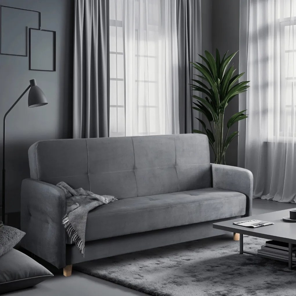 Zestaw 2x Sofa Rozkładana CUBA Szara